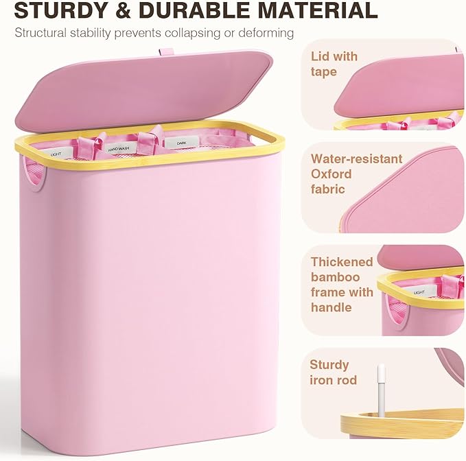 Photo 1 of Bathola Hamper for Laundry Organizer and Storage -Pink
