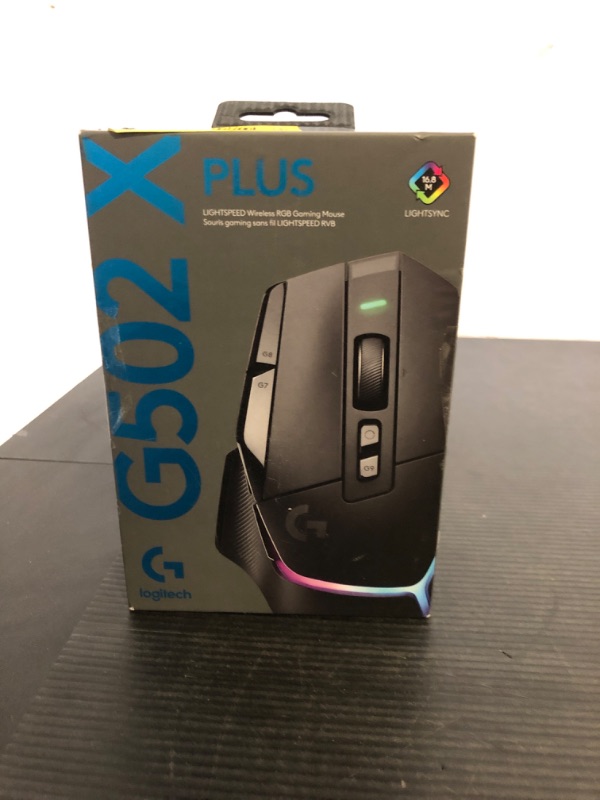 Photo 1 of Logitech G502 X Plus Lightspeed Wireless Optical Mouse - LIGHTFORCE hybrid switches, LIGHTSYNC RGB, HERO 25K gaming sensor, compatible with PC - macOS/Windows - Black
