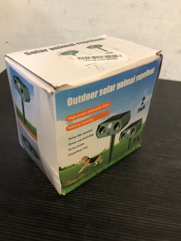 Photo 1 of 2Pack Ultrasonic Animal Repellent Outdoor Solar Animal Repeller with Motion Sensor&LED Strobe Light Cat Deterrent Outdoor Deer Repellent Devices Waterproof to Scare Squirrel Skunk Repellent for Yard