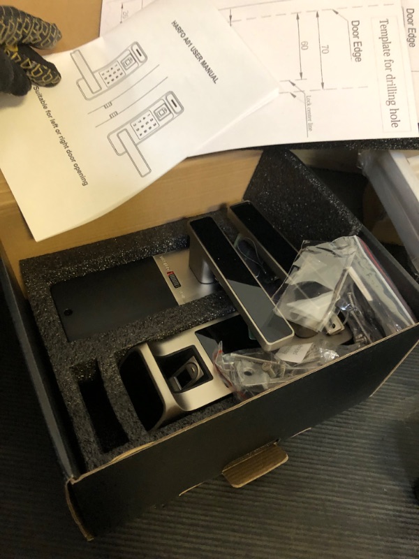 Photo 1 of Harfo Fingerprint Door Lock, Heavy Duty Keyless Entry Door Lock, 5 in 1 Smart Door Lock with Touchscreen Keypad, Keyless Lock with Reversible Handle, Keypad Lock Electronic Digital Lock(Satin Nickel)