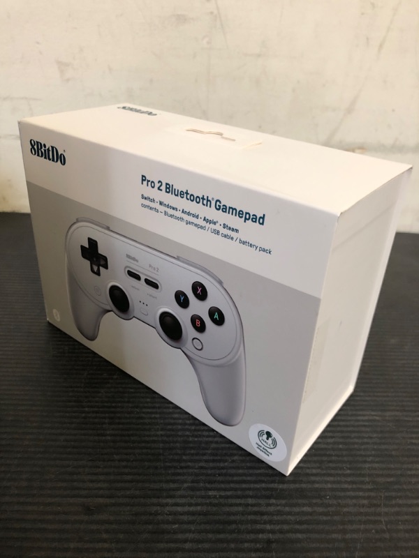 Photo 1 of 8Bitdo Pro 2 Bluetooth Controller for Switch, Hall Effect Joystick Update, Wireless Gaming Controller for Switch, PC, Android, and Steam Deck & Apple (Gray Edition)