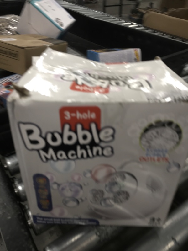 Photo 1 of Bubble Machine Automatic Spherical Bubble Blower for Kids Rechargeable Portable LED RGB Lights with 3 Speed Levels,Blow 30000+ Bubbles/Min Auto Rotating 45°/360° for Birthday Wedding (Crackle White)