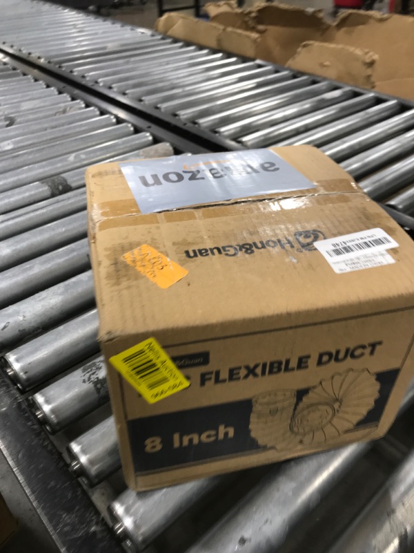 Photo 1 of Hon&Guan 8 Inch PVC 25 FT Flexible Duct with Adjustable Rope and D-Shaped Rings, Suitable for Free Hanging and Utility Blower Exhaust Fan Support