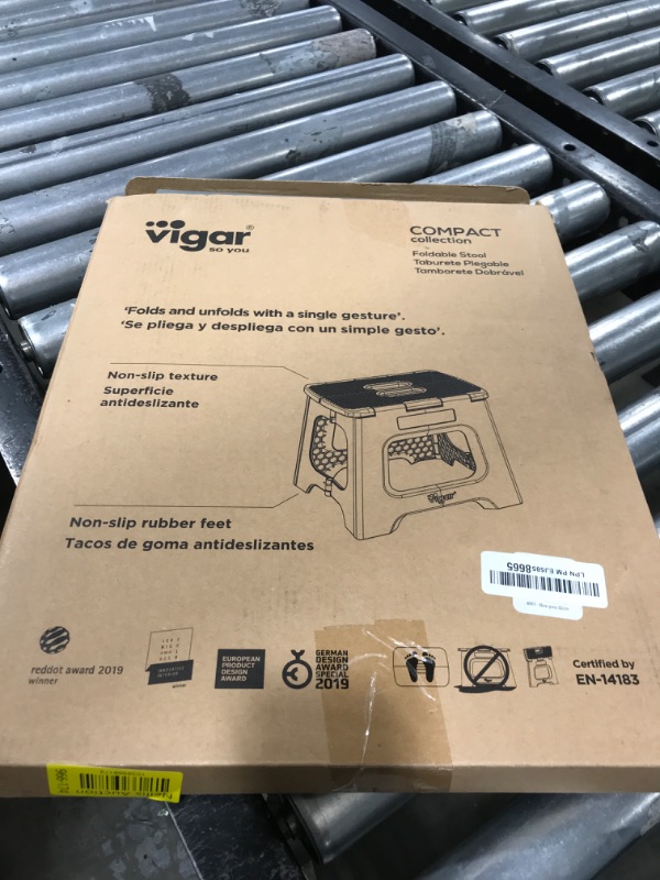 Photo 1 of Vigar Compact Step Stool Foldable, 12-1/2-inch Step Stools for Adults up to 330 Pound, Lightweight Stool, Non-Slip Folding Step Stool, Gray