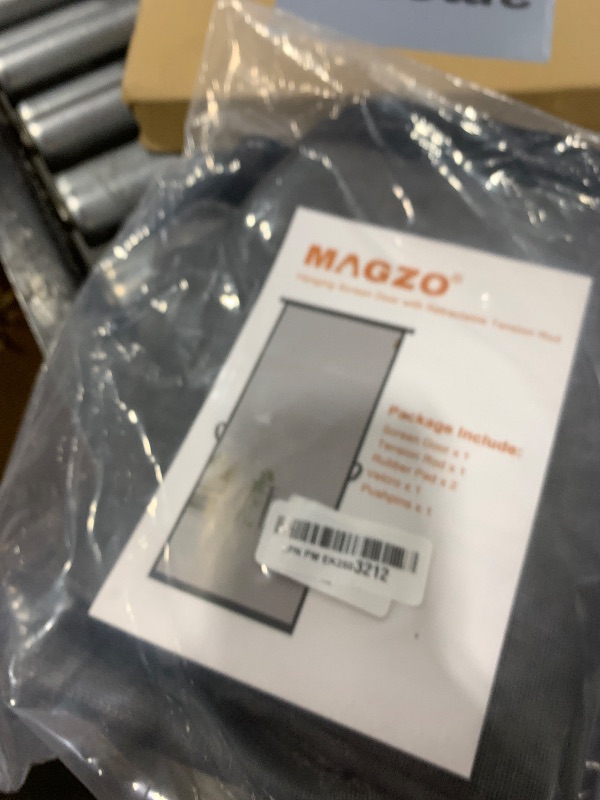 Photo 1 of MAGZO Hanging Screen Door, Fits Door Size 36" x 80" (Curtain Size 38'' x 81''), Upgraded Fiberglass Mesh Net with Tension Rod&Hook&Loop (One Piece Can be Installed in 2 Ways), Weighted Bottom, Grey