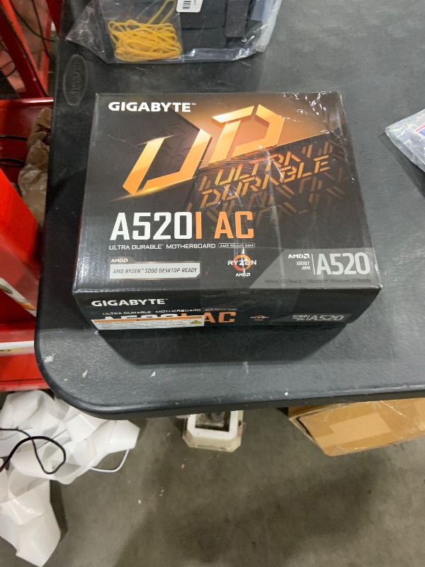 Photo 1 of Gigabyte A520I AC (AMD Ryzen AM4/Mini-ITX/Direct 6 Phases Digital PWM with 55A DrMOS/Gaming GbE LAN/Intel WiFi+Bluetooth/NVMe PCIe 3.0 x4 M.2/3 Display Interfaces/Q-Flash Plus/Motherboard)