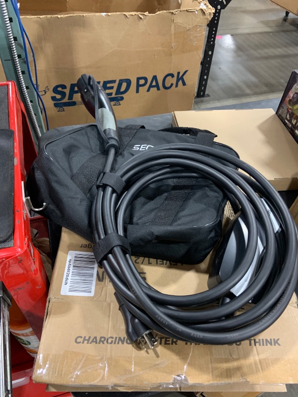 Photo 1 of SEGUMA Level 1/2 EV Charger, 16Amp Electric Car Charger Portable EV Chargers 25FT Cable with NEMA 6-20 Plug and NEMA 5-15 Adapter, Home Mobile EV Charging Station for J1772 BEVs/PHEVs 110V-240V(Black)