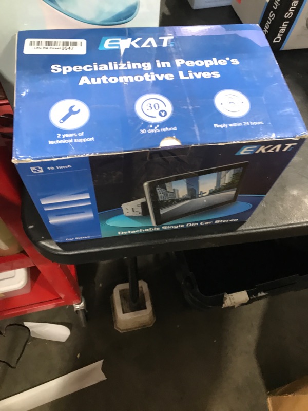 Photo 1 of 10.1 inch Single Din Car Stereo with CarPlay and Android Auto, Detachable Touch Screen Radio with Mirror Link/1080P/EQ Audio/SWC/Bluetooth +Backup Camera+MIC