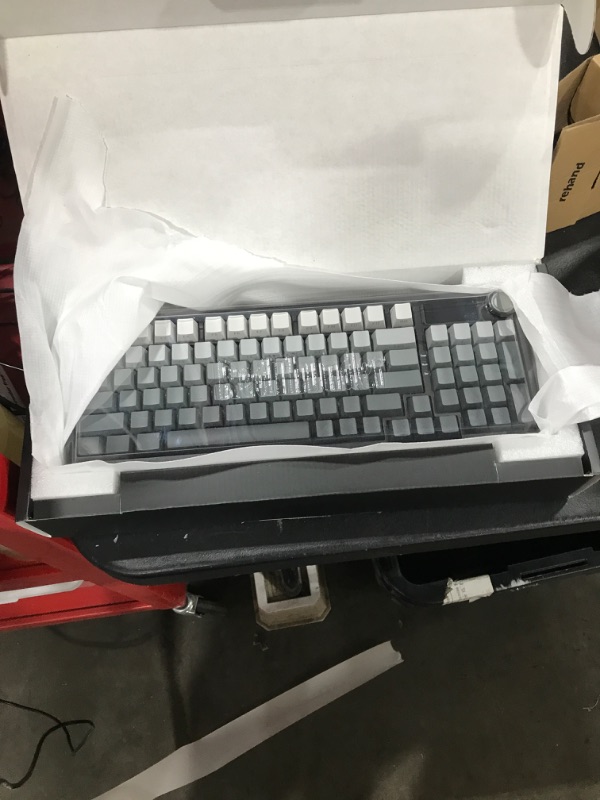 Photo 1 of RedThunder K95 Wireless Mechanical Keyboard,TFT Screen & Knob, Trip-Modes Connection, Gasket Custom Hot-Swap Keyboard, RGB Backlit, Pre-lubed Linear Switches, Side Printed PBT Keycaps, Gray Gradient