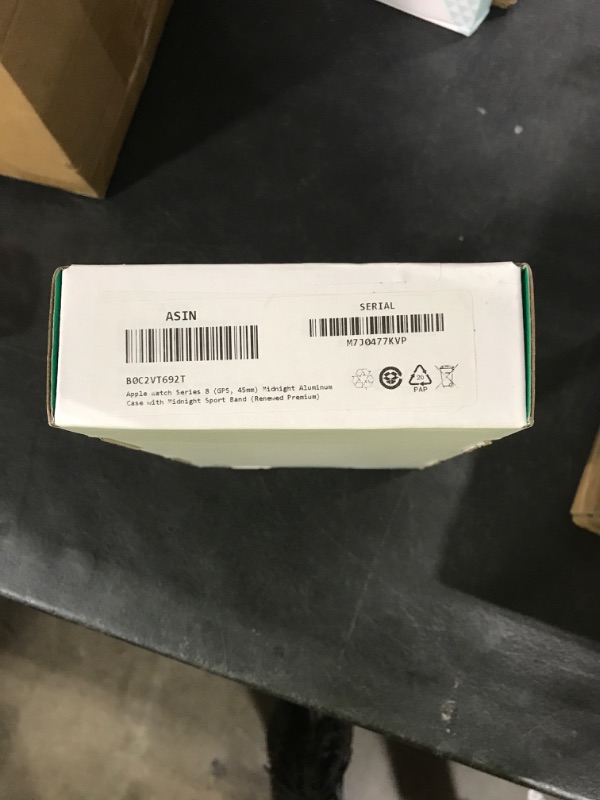 Photo 1 of Apple Watch Series 8 (GPS, 45mm) Midnight Aluminum Case with Midnight Sport Band (Renewed Premium)