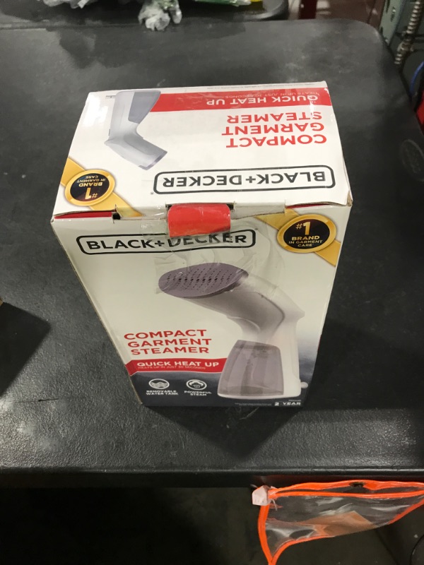 Photo 1 of BLACK+DECKER Compact Handheld Steamer, HGS012P, 25-Second Heat Up, 1000 Watts, Removes Wrinkles from Fabrics, Clothing and Upholstery