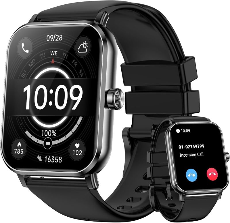 Photo 1 of Smart Watch for Men Women (Answer/Make Call) 1.85" HD Touch Screen Fitness Tracker, 120+ Sport Modes, 24/7 Heart Rate/Sleep Monitor/Pedometer/Calories, Fitness Watch for Android/iOS (Black)
