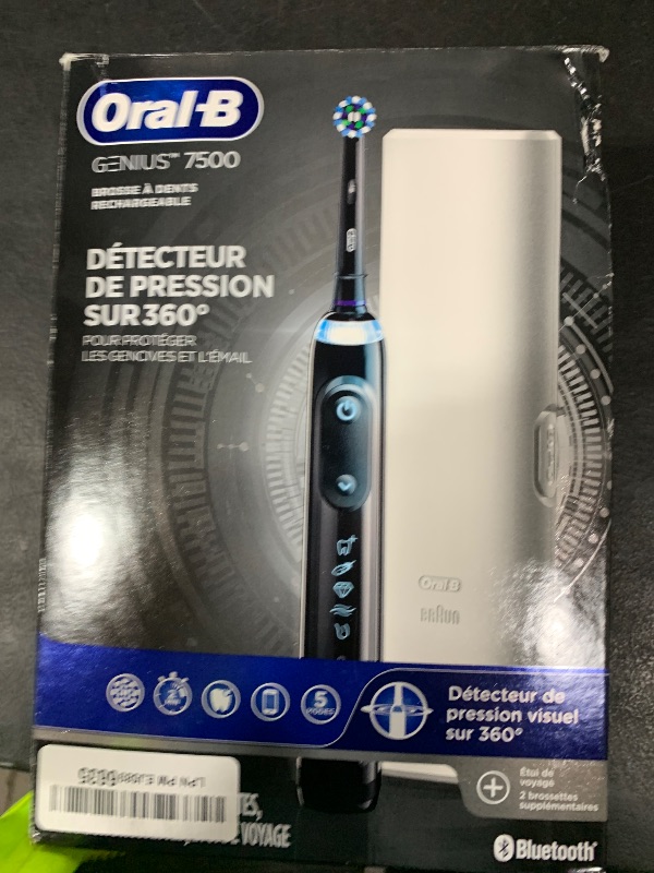 Photo 1 of Oral-B 7500 Electric Toothbrush with Replacement Brush Heads and Travel Case, Black