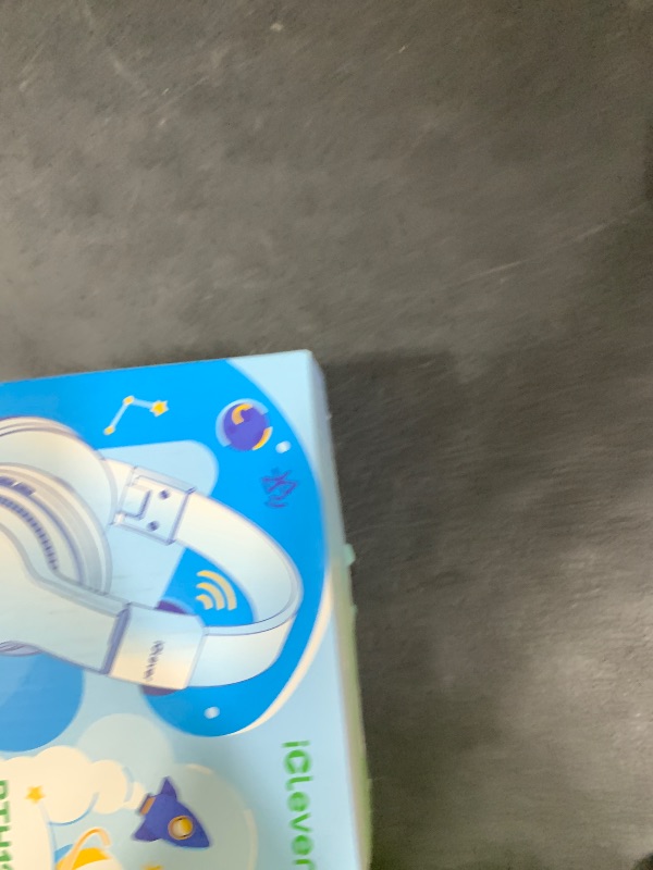 Photo 1 of iClever BTH12 Kids Bluetooth Headphones,Colorful LED Lights Kids Headphones Wireless,74/85dBA Safe Volume,85H Playtime,Fast Charging,Bluetooth 5.2,Over Ear,Built-in Mic for iPad/Tablet/Airplane,Blue