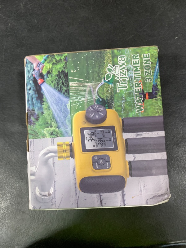 Photo 1 of 3 Zone Sprinkler Timer for Garden Hose,Water Timer with 3 Independent Zone,Programmable Automatic&Manual Irrigation System with Brass Inlet,Rain Delay,IPX5 Waterproof,LCD Display for Yard,Lawn,Pool
