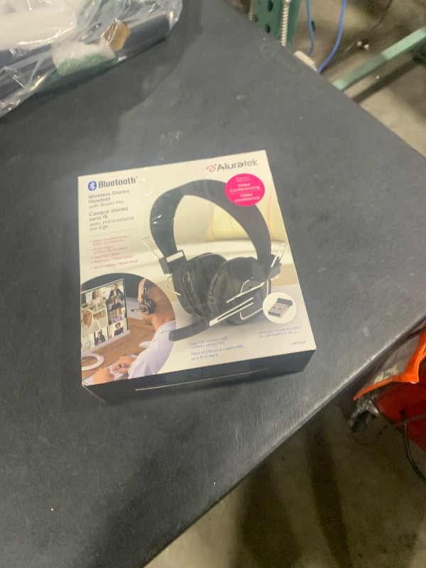 Photo 1 of Aluratek Bluetooth 5.0 Wireless Stereo Headset – Over-Ear Headphones, Boom Microphone, Long Battery Life for Phone Calls, Music, Compatible with PC, Laptop, MacBook, Tablets, Smartphone - ABHS02F