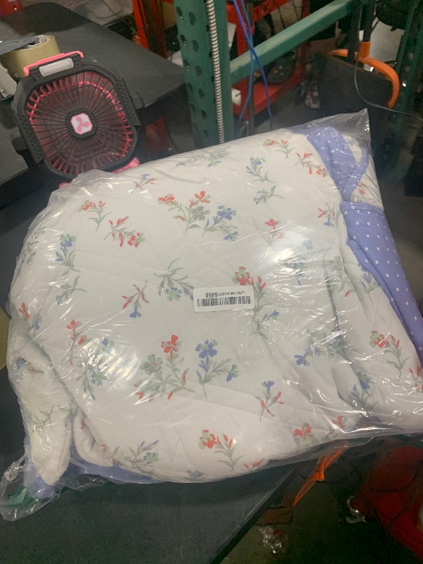 Photo 1 of MARTHA STEWART 100% Cotton 2 Piece Reversible Quilt Set, Washed, Percale, Light Blue/White, 1 Quilt, 1 Std Sham, Soft and Breathable, Lightweight, Ditsy Floral Printed Bedspread, size unknwon 