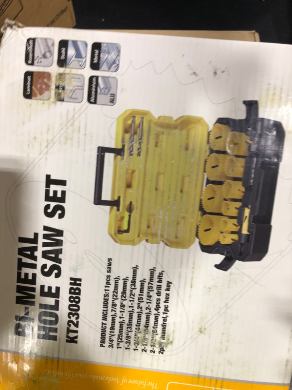 Photo 1 of KATA Bi-Metal Hole Saw Kit, 18 Piece M42 Steel Hole Saw Set with 3/4" -2-1/2" (19-64mm), General Purpose Hole Saw Blades in Case with Mandrels, Drill Bit, Hex Key for Thin Metal, Hard Wood, Drywall