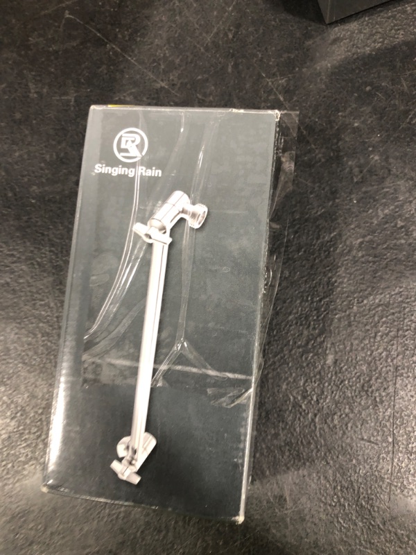Photo 1 of 5 Inch Adjustable Shower Head Extension Arm With Locking Set Screw, Singing Rain Brass Chrome Angle Height Adjustable, Easy To Install, G1/2 Universal Connector Compatible (Chrome Finish)