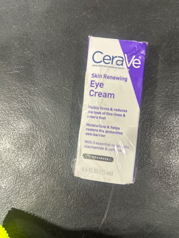 Photo 1 of CeraVe Skin Renewing Eye Cream For Wrinkles, Under Eye Cream With Peptides + Caffeine + Niacinamide, For Wrinkles & Crows Feet, Paraben Free & Opthalmologist Tested
