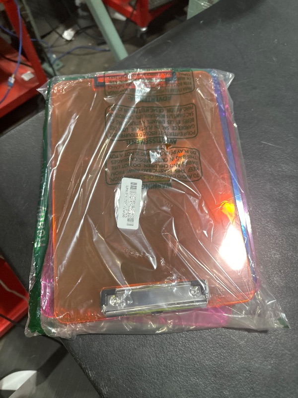Photo 1 of Plastic Clipboards with Low Profile Clip Set of 6-12.5 x 9 Inch Multi Color Plastic Clipboards Bulk - Clear Clip Boards Bulk Classroom Holds 100 Sheets, Acrylic Clipboard Clear 6 Pack