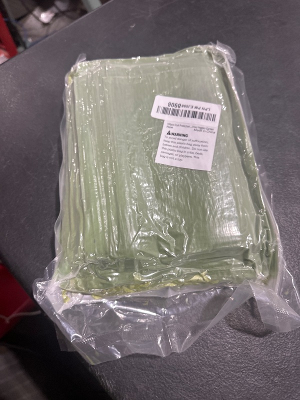 Photo 1 of 100pcs Fruit Protection Bags 8x12 inch, Green Netting Cover Bags Drawstring Mesh Fruit Protectors Pest Barrier for Grapes Mango Trees Veggies Garden