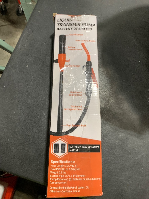 Photo 1 of Portable Power Battery Pump, Battery Powered Siphon Fuel Transfer Pump, Universal Fit for Gasoline, Car, Portable Fuel Transfer Pump