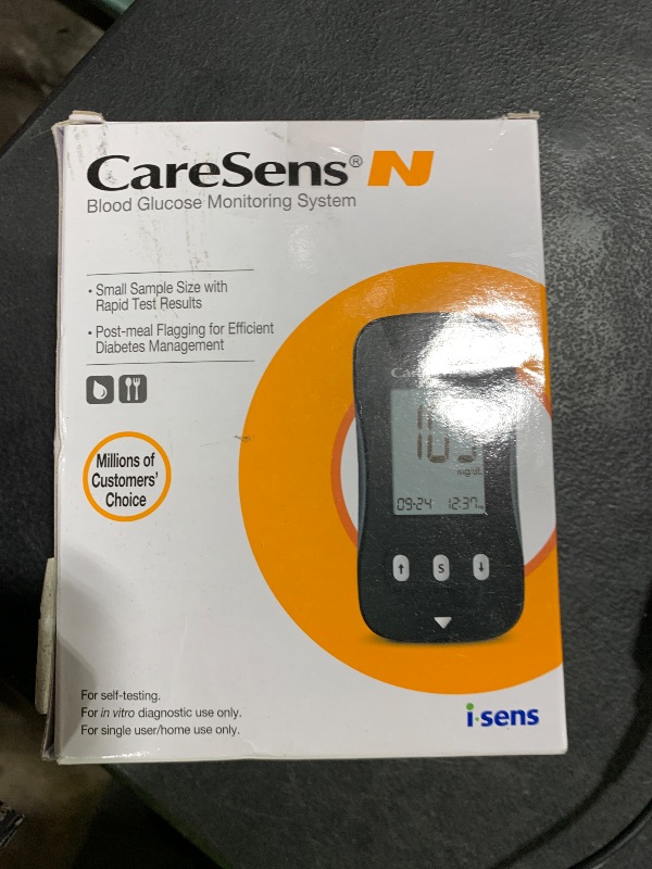 Photo 1 of CareSens N Blood Glucose Monitor Kit with 100 Blood Sugar Test Strips, 100 Lancets, 1 Blood Glucose Meter, 1 Lancing Device, 1 Control Solution, Travel Case for Diabetes Testing