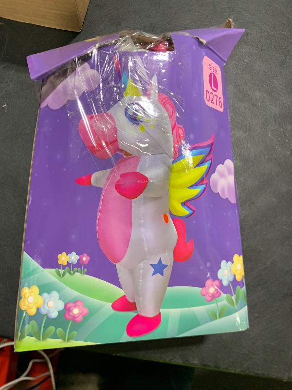 Photo 1 of KOOY Inflatable Winged Unicorn Costume - Adult Size Full Body Blow Up Costume for Men and Women