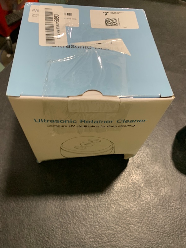 Photo 1 of Dental Ultrasonic Retainer Cleaner Machine - Dental Cleaning Pod for Denture, Mouth Guard, Aligner, Night Guard, Braces, Toothbrush Heads, Jewelry, 45kHz Retainer Cleaner with Digital Timer & 200ML