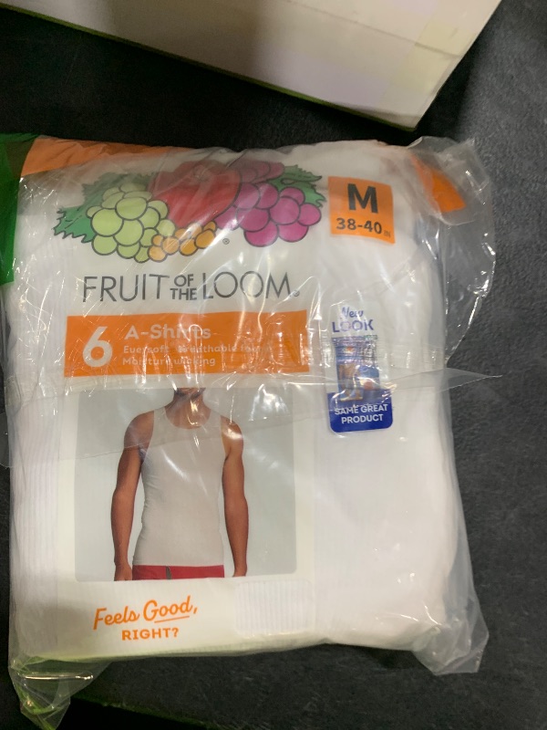 Photo 1 of Fruit Of The Loom Mens Sleeveless Tank A-shirt, Tag Free & Moisture Wicking, Ribbed Stretch Fabric Underwear, 6 Pack - White, Medium US