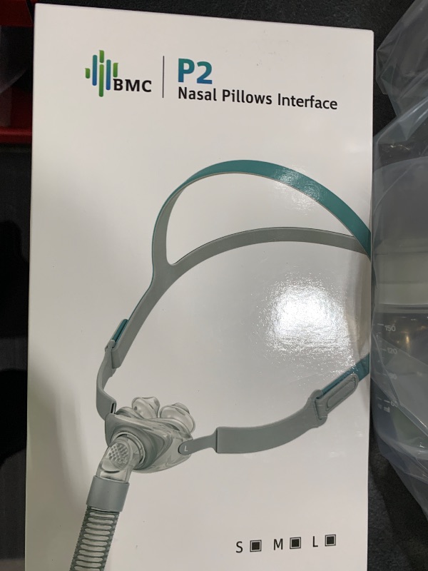 Photo 1 of Upgrade Nasal Pillow Under The Nose Silicone Mask Assembly, Replacement Accessory with Headgear, Frame, Tube and 3 x Nasal Pillow