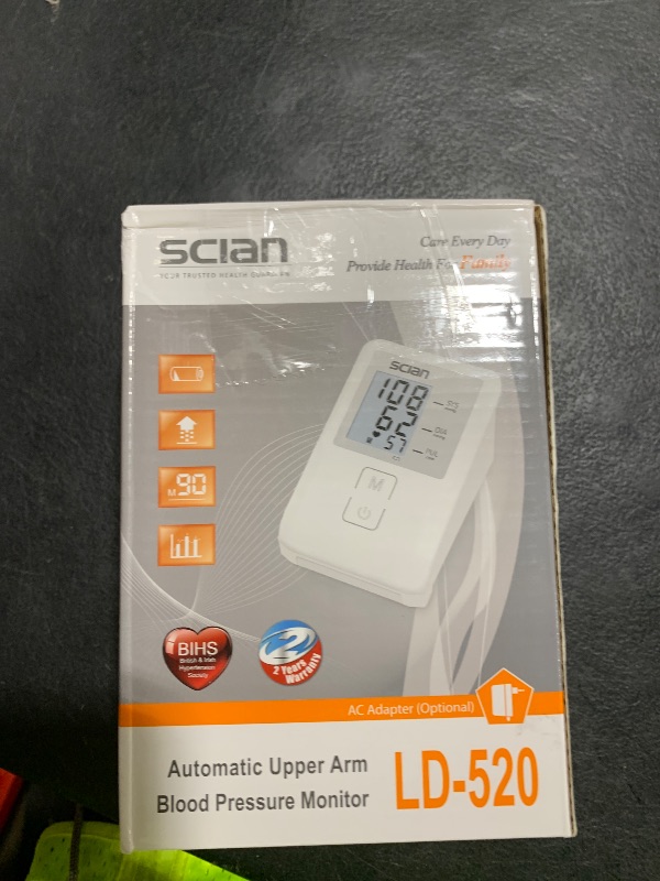 Photo 1 of Scian Blood Pressure Monitor Upper Arm with Adjustable Cuff, Digital Accurate BP Machine for Home Use (White)