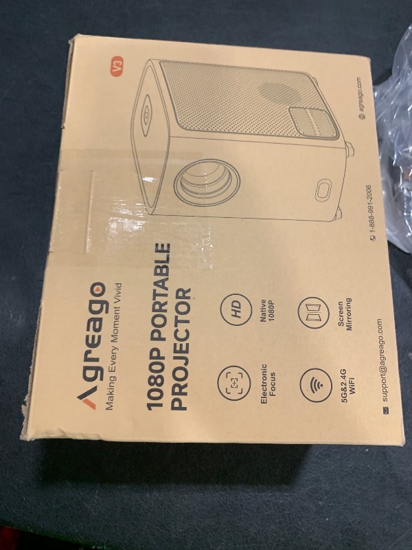 Photo 1 of [Electric Focus]Projector with WiFi and Bluetooth, Native 1080P 15,000 Lumens 4K Supported, Agreago Outdoor Movie Projector for Home Theater UP to 300", for iOS/Android/Laptop/TV Stick/HDMI/USB