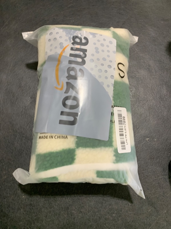 Photo 1 of Small Dog Bed for Crate 24x18 Washable,for Puppy with Anti-Slip Bottom,Comfy Jacquard Shaggy Plush Kennel Pad for Small Dog Breeds Pet Sleeping Mat,Green Checks