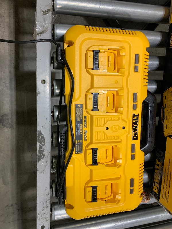 Photo 1 of DEWALT 20V MAX* Charger, 4-Port, Rapid Charge (DCB104) , Black/Yellow