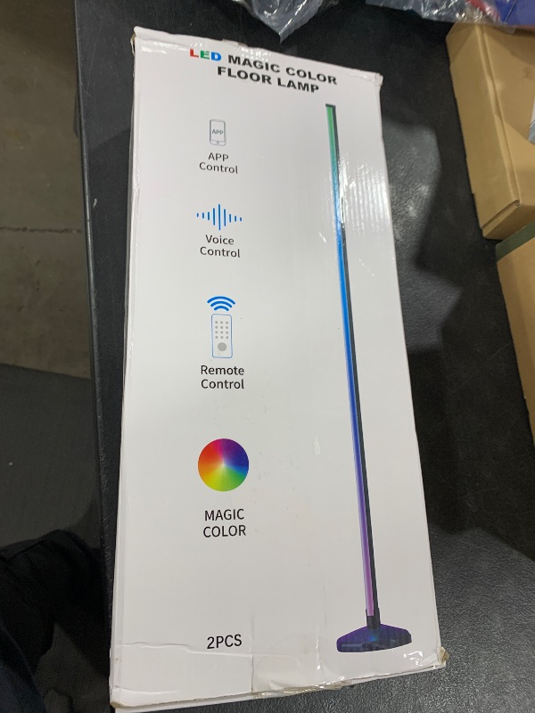 Photo 1 of YIKBIK 2PCS RGB Floor Lamp, Bluetooth APP and Remote Control 65" Smart Modern Standing Lamp Music Sync 16 Million DIY Colors Changing LED Floor Lamp with Heavy Base for LivingRoom Bedroom GameRoom
