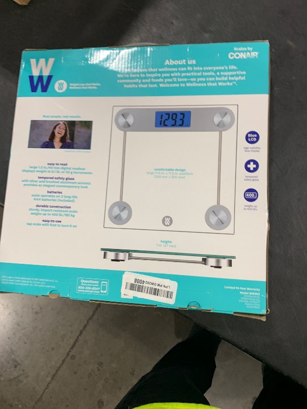 Photo 1 of Weight Watchers Scales by Conair Scale for Body Weight, Digital Bathroom Scale in Clear