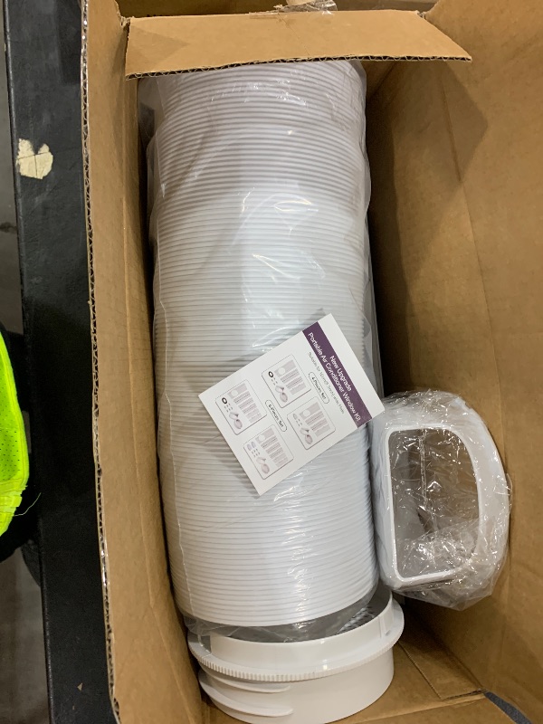 Photo 1 of Portable Air Conditioner Window Vent Kit with 5.9" Diameter Exhaust Hose & Coupler Filter & Waterproof Rain Cover?Adjustable AC Window Seal Kit for Horizontal/Vertical Window 