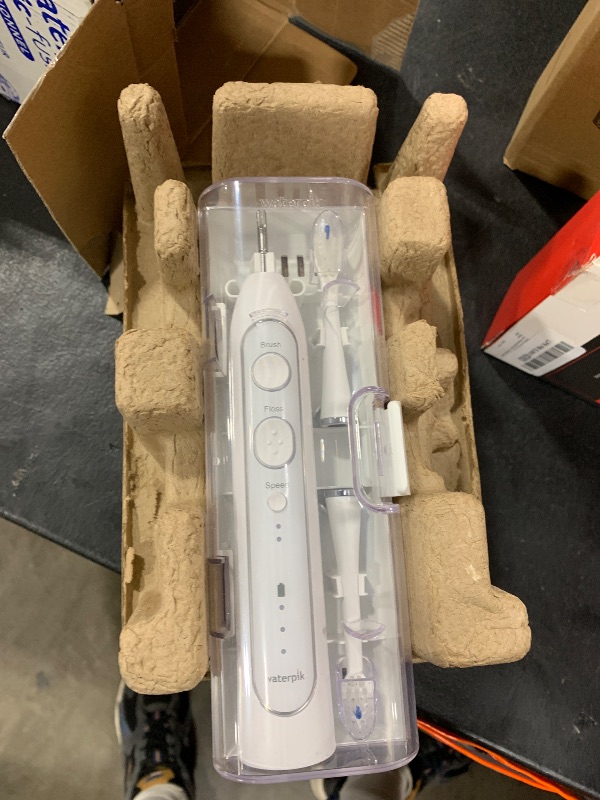 Photo 1 of Waterpik Sonic-Fusion 2.0 Professional Flossing Electric Toothbrush with Water Flosser Combo In One, White SF-04, Packaging May Vary