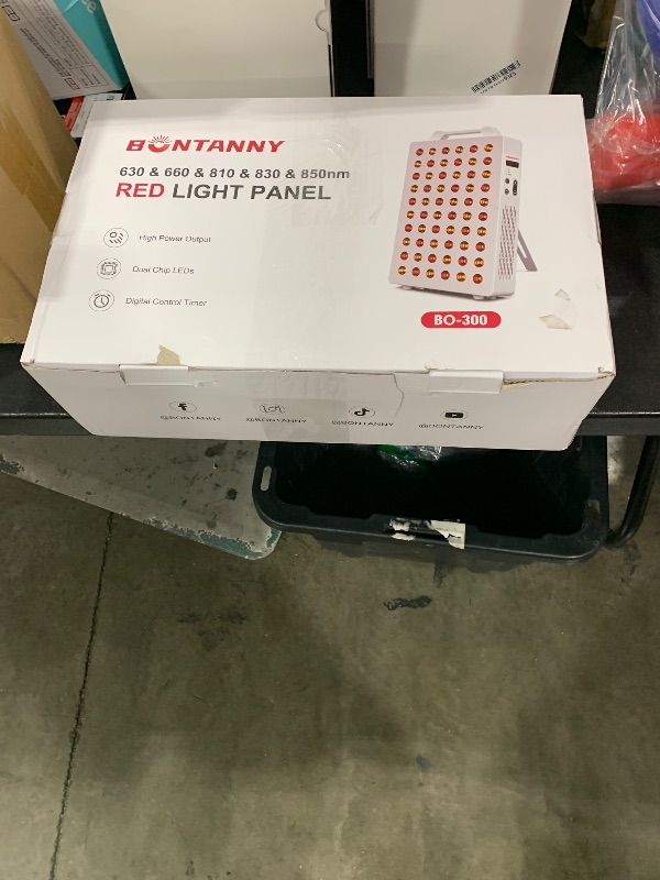 Photo 1 of BONTANNY Red Light Therapy, 630/660/810/830/850nm 5 Wavelengths Red Near Infrared Light Device with 60 Dual Chip Clinical Grade LEDs, Remote Control, Timer for Face, Body, Pain Relief, BO-300 (White)