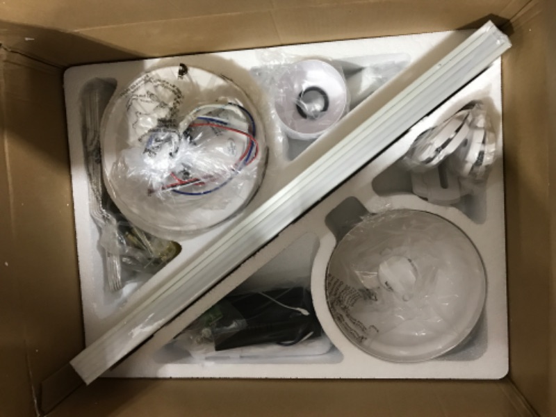 Photo 1 of ZMISHIBO 52" Ceiling Fans with Lights, White Modern Ceiling Fan with Remote, bedroom Indoor Ceiling Fan with Dual Finish Blades, Quiet & Strong Motor, Bright LED Light.
