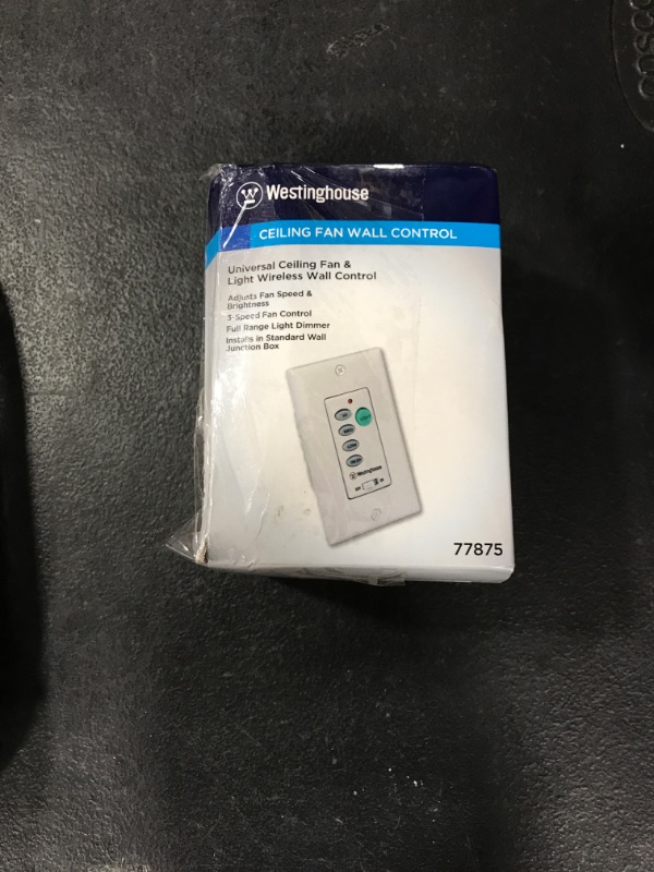 Photo 1 of Westinghouse 7787500 Wireless Ceiling Fan and Light Wall Control, 1 Pack, White