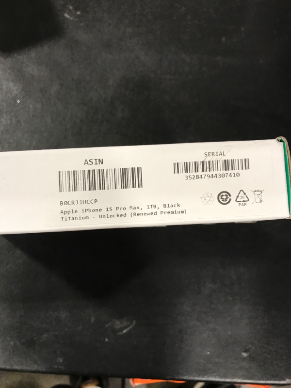 Photo 1 of Apple iPhone 15 Pro Max, 1TB, Black Titanium - Unlocked (Renewed Premium)
