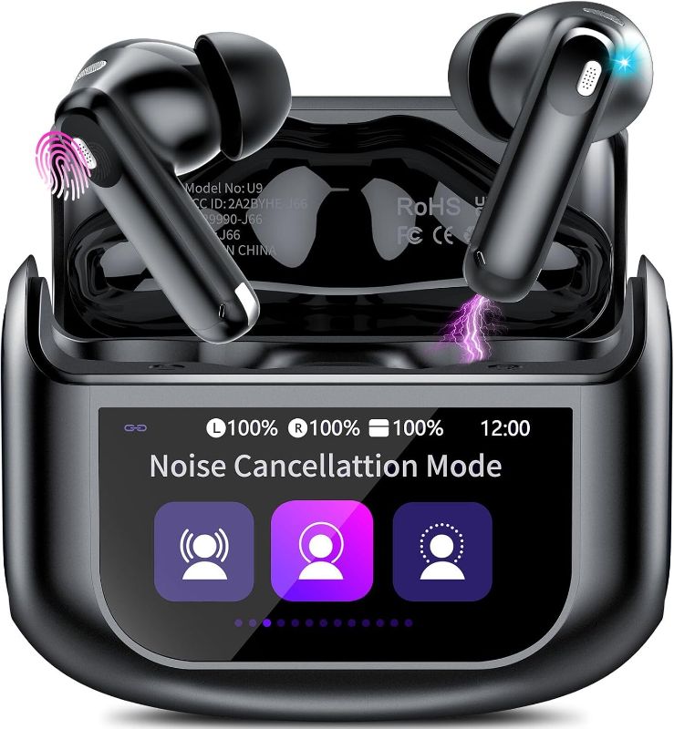 Photo 1 of Wireless Earbuds, Bluetooth 5.4 Headphones with Multifunctional Touch Screen, 48H Bass Stereo Ear Buds with ANC/ENC Noise Cancelling/Transparency Mode, IPX7 Earphones with 5 EQ Modes for iOS Android
