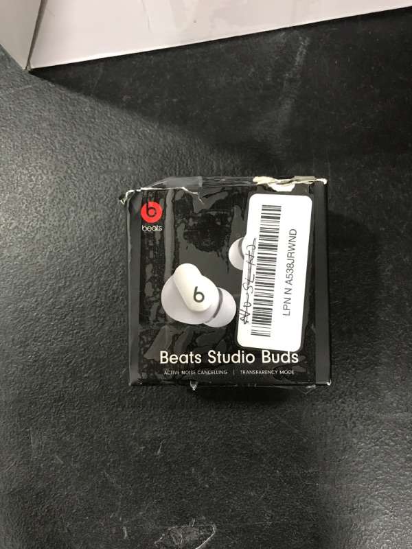 Photo 1 of Beats Studio Buds - True Wireless Noise Cancelling Earbuds - Compatible with Apple & Android, Built-in Microphone, IPX4 Rating, Sweat Resistant Earphones, Class 1 Bluetooth Headphones - White