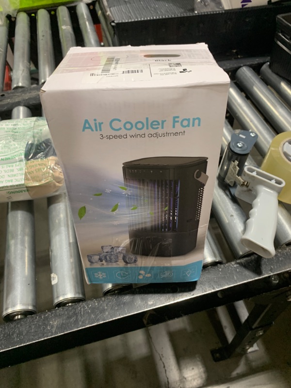 Photo 1 of Portable Air Conditioners, 4-in-1 Mini Small Air Conditioner Evaporative Air Cooler Fan with 1000ml Water Tank, 3 Speeds & 7 LED Lights, Personal Mini AC with Timer for Bedroom, Desktop, Home, Office