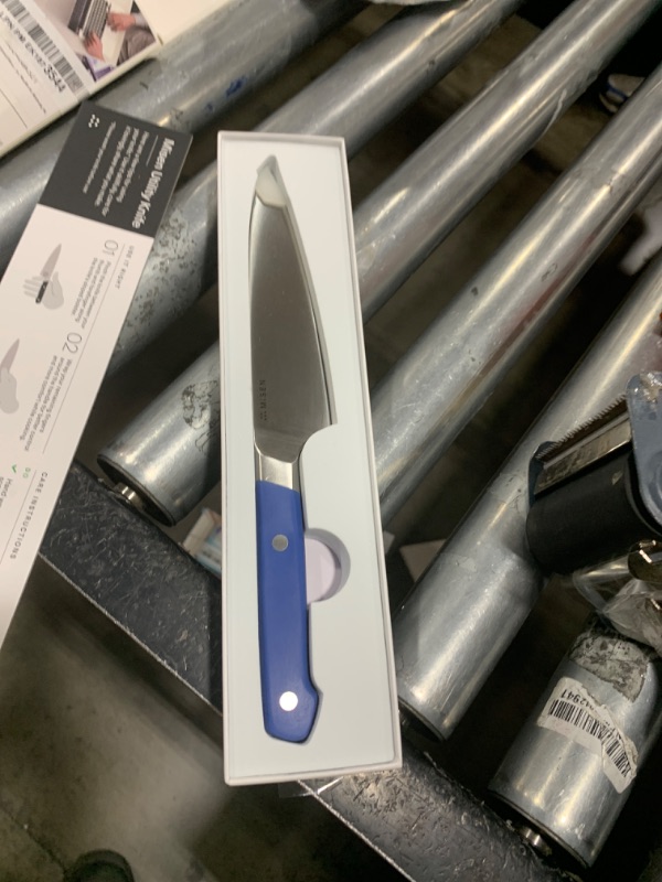 Photo 1 of Misen 5.5" Utility Knife – High Carbon Japanese AUS-10 Stainless Steel – Hybrid German & Japanese Blade – Precision Kitchen Knife for Professionals & Home Cooks – Ultimate Cutting Performance - Blue