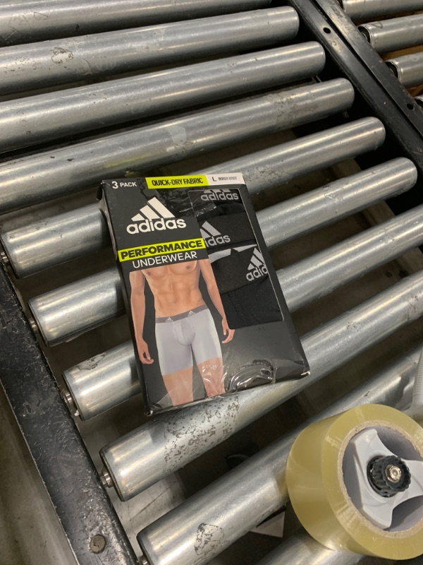 Photo 1 of adidas Microfiber, Performance Boxer Briefs Underwear Pack for Men, Black/Light Onix Grey/P, Large