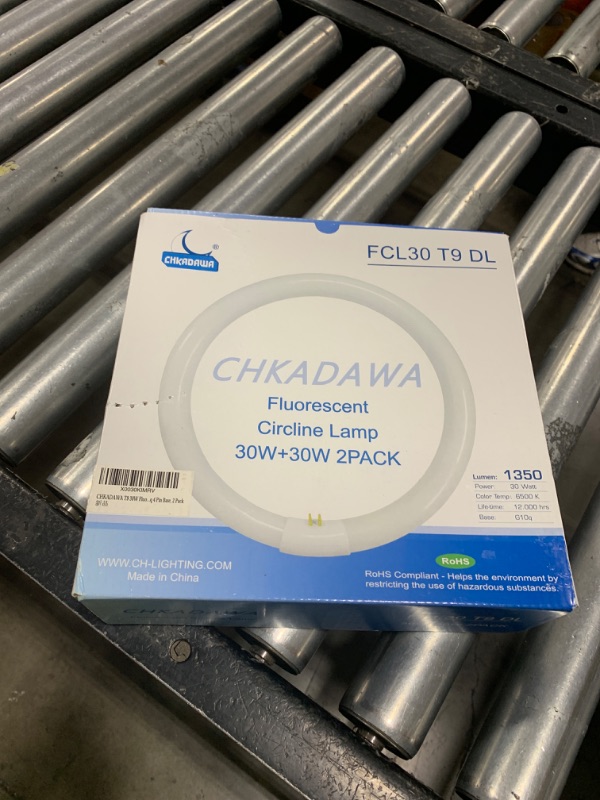 Photo 1 of CHKADAWA FC9T9 9 inch Circline Light Bulbs T9 30W, FCL30 Circular Fluorescent Lamp Round 30 Watts Bulb Replacement for Ceiling Fan Fixture, Daylight DL 6500K, G10q 4 Pin Base, 2 Pack